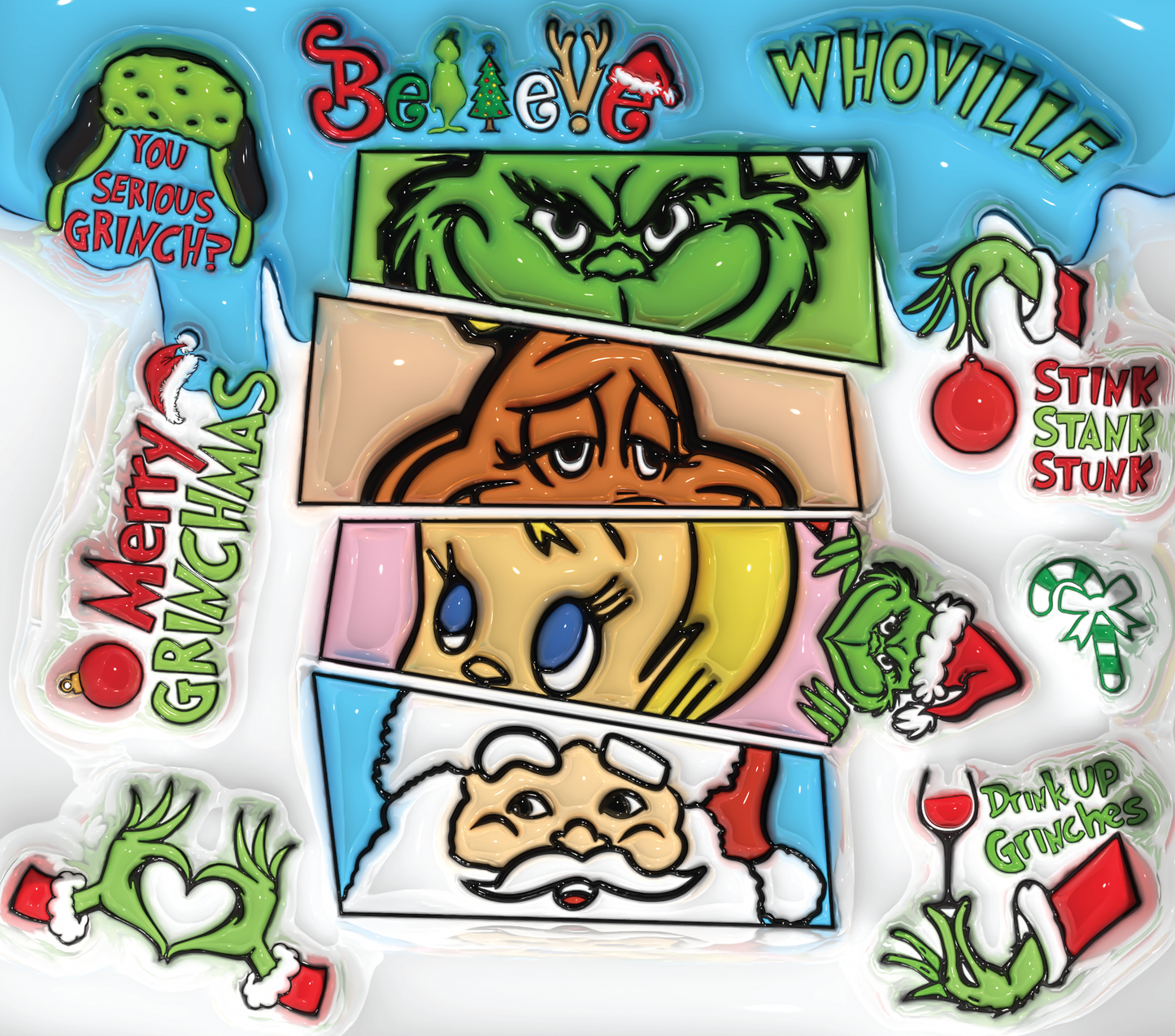 The Grinch: From Scrooge to Santa Graphic T-Shirt artwork