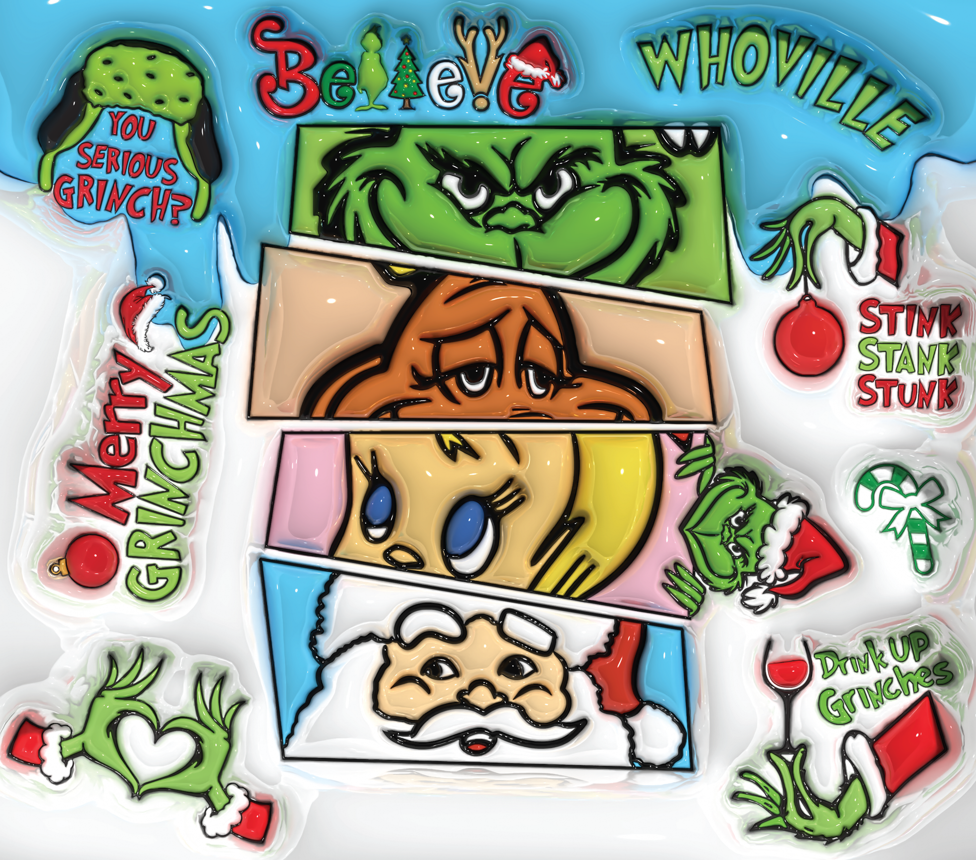 The Grinch: From Scrooge to Santa Graphic T-Shirt artwork