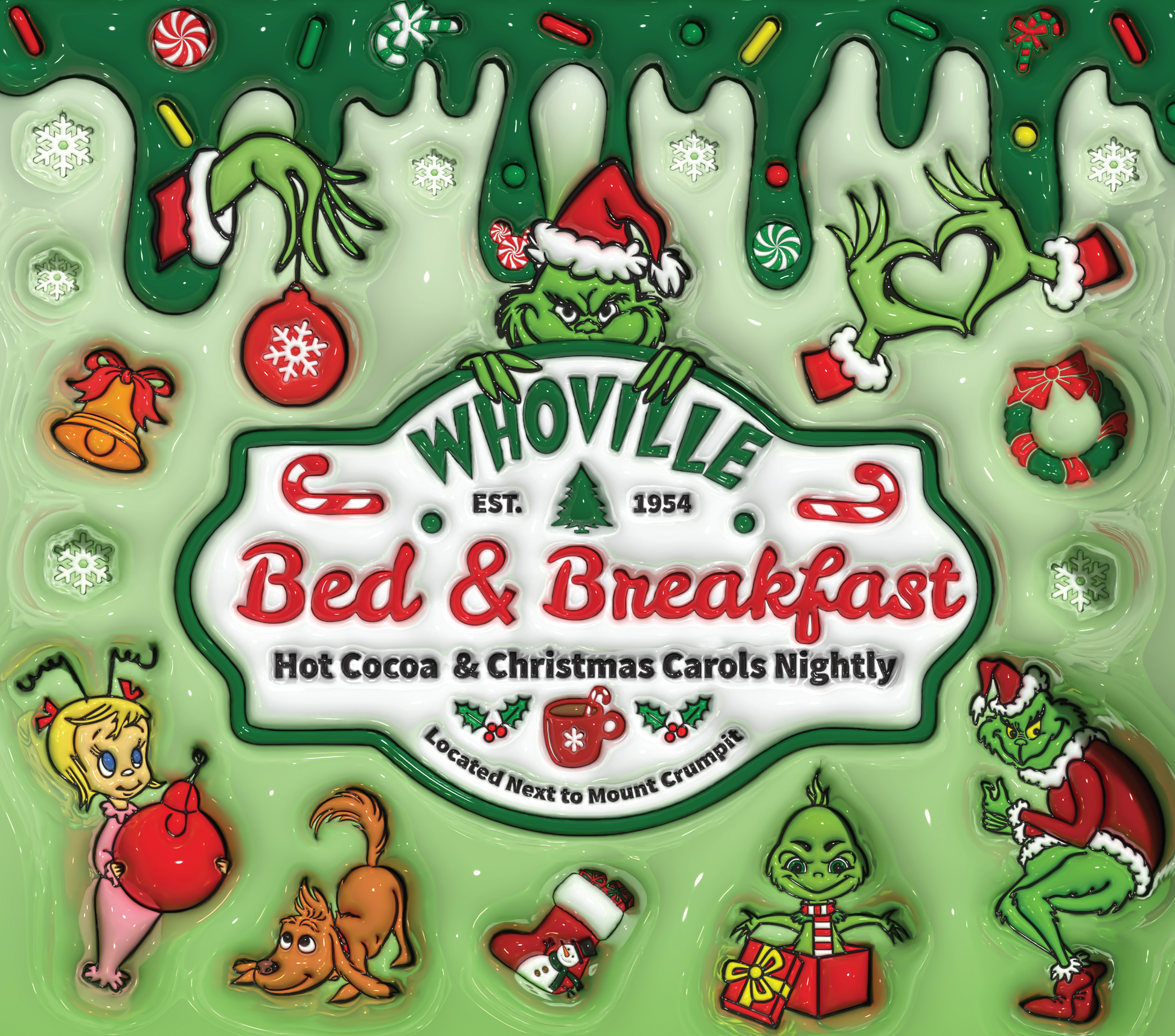 Who-ville Bed & Breakfast: A Grinchmas Experience Graphic T-Shirt artwork