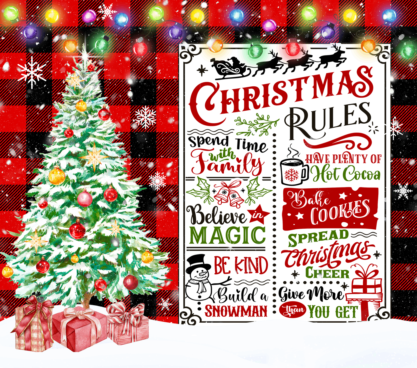 Christmas Rules Graphic T-Shirt artwork