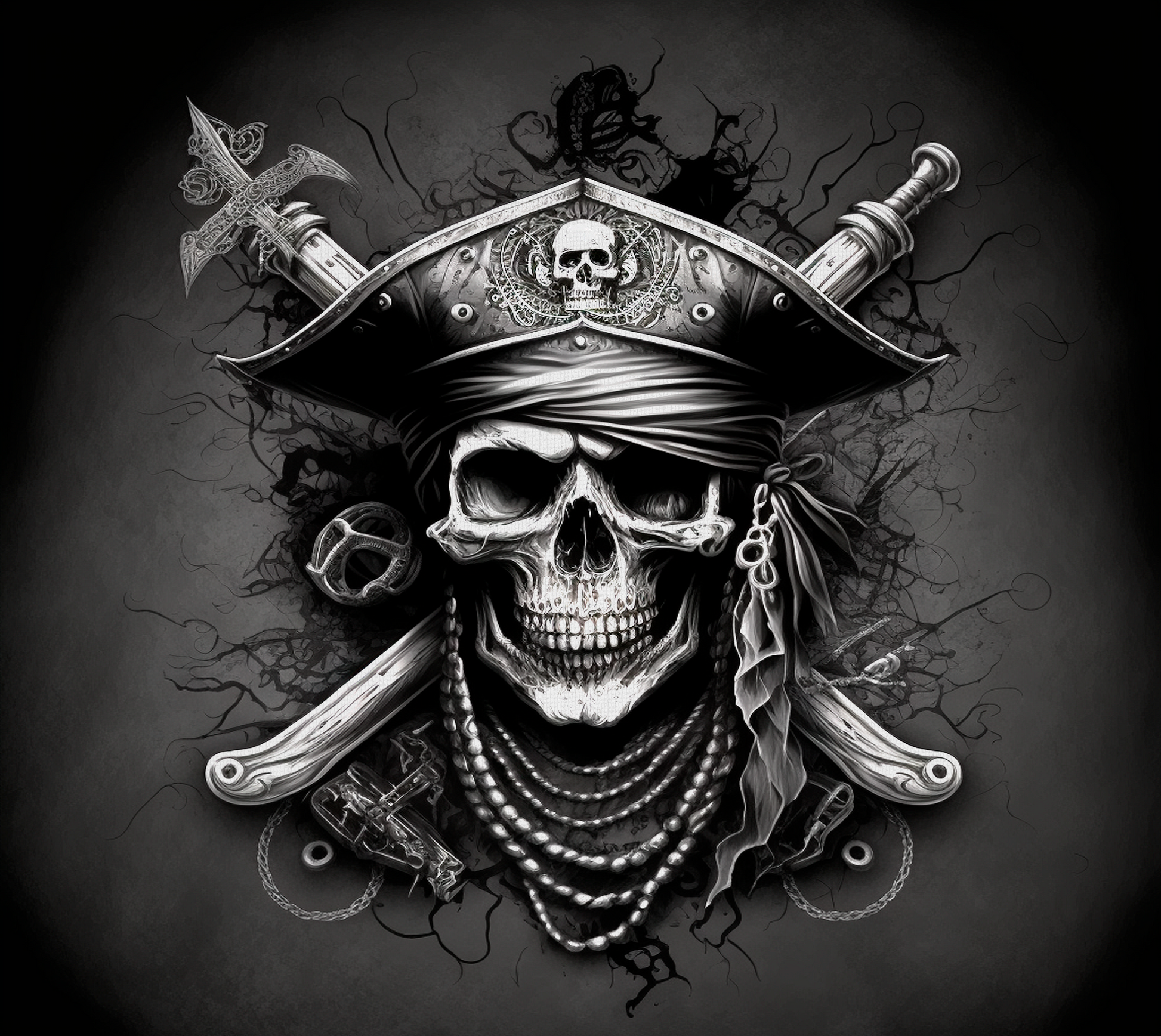 Skull Pirate Graphic T-Shirt artwork