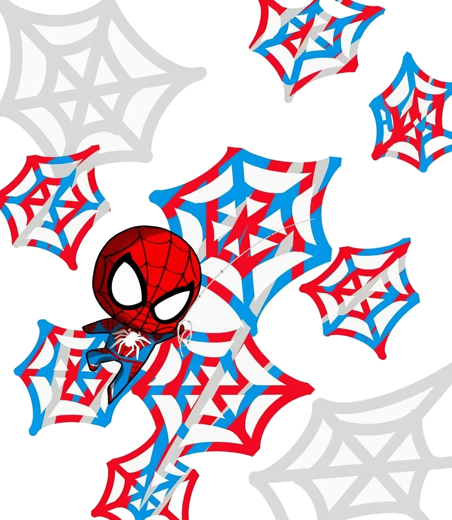 Spider-Man red blue white and gray web T-shirt print