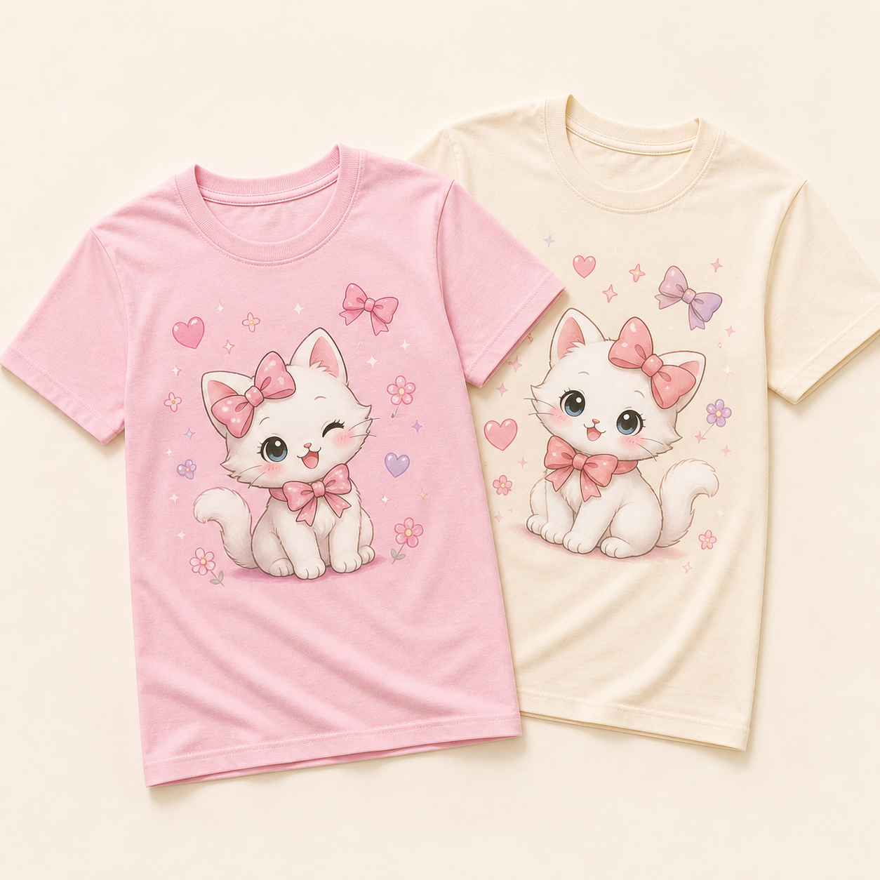 Bow kitten style shirts