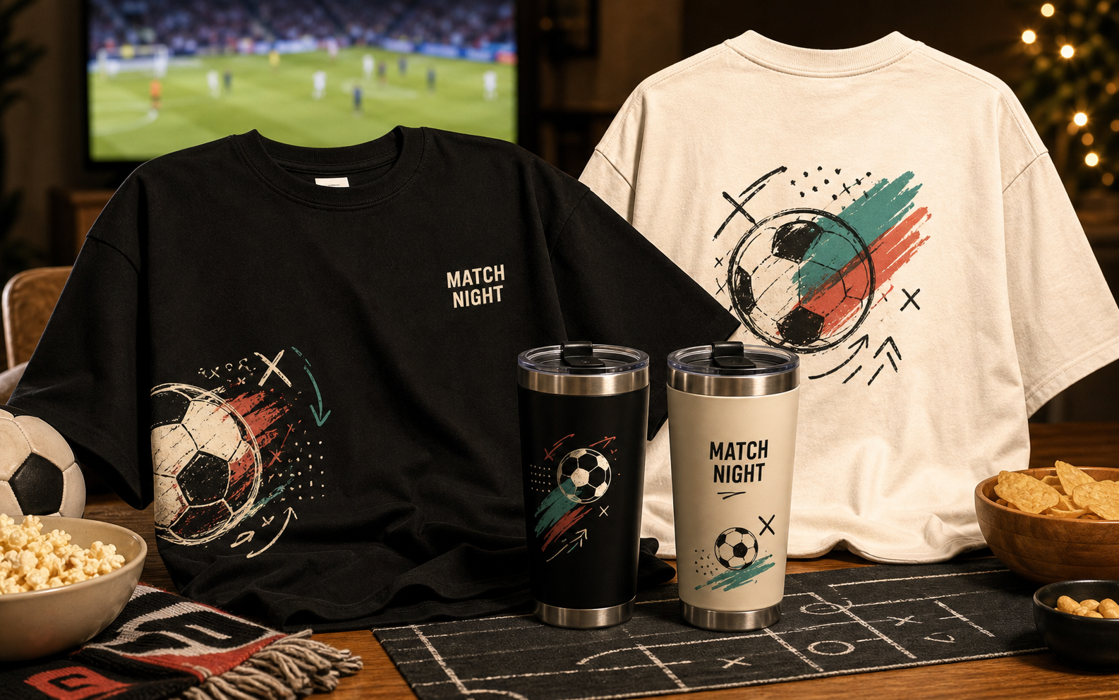 Custom match-night shirt and tumbler bundle